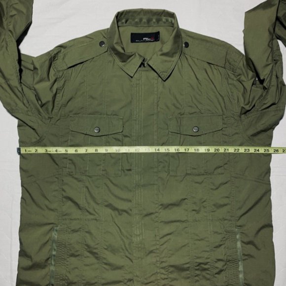 Ralph Lauren RLX Utility Cotton Poplin Jacket XL Green Epaulettes Lightweight - Picture 13 of 16